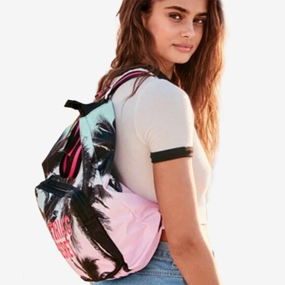 Victoria's Secret Tease Dreamer Packable Backpack Tote‎ Palm Trees Beach Bag - Picture 3 of 3